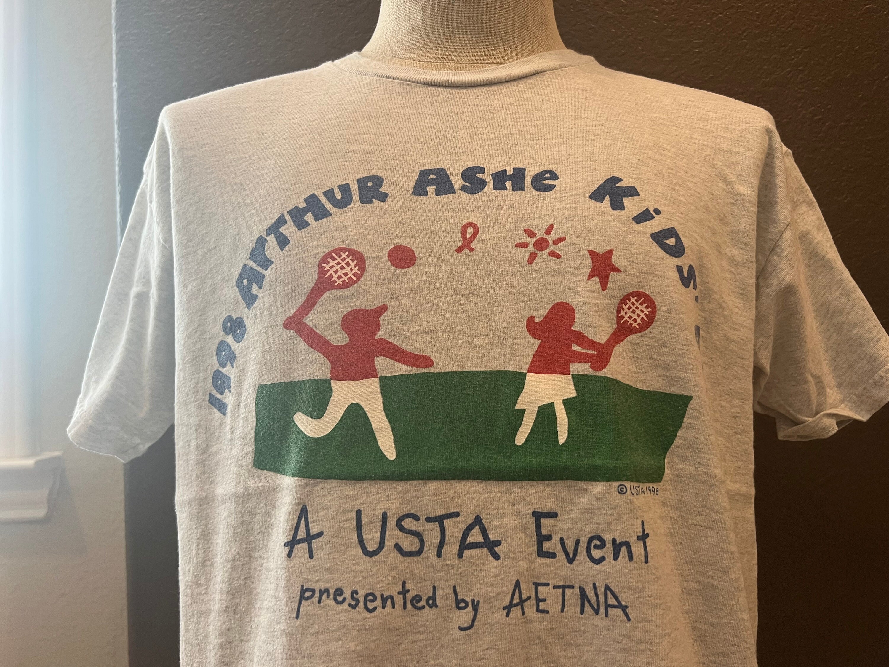 Vintage 90er Jahre 1998 Arthur Ashe Kids Day Tennis Grau T Shirt GroBe M Etsy