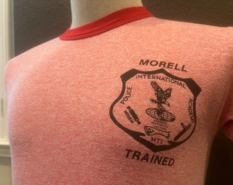 Vintage 80's Morell Trained Police Red T Shirt Size S