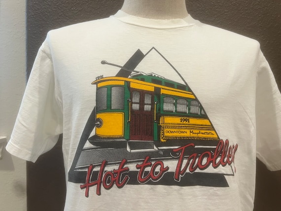 トップス 90's vintage ACME 1991 LLICA Tshirt Vintage 90's 1991 Hot to Trolley White T Shirt Size L - Etsy
