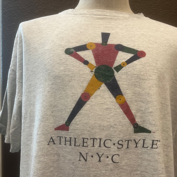 Vintage 90's Athletic Style NYC Grey T Shirt Size XXL