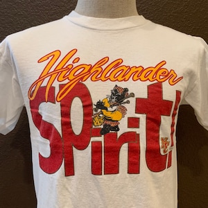 Vintage 80&#39;s Highlander Spirit NE White T Shirt Size M