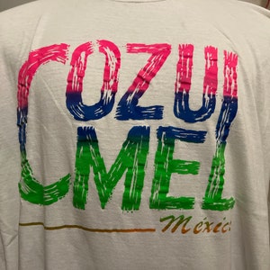 Vintage anni &#39;90 Cozumel Messico Vacanze Tourist T Shirt XL