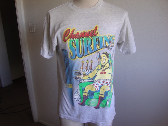 Vintage 90's Channel Surfing Funny SSI Gray T Shirt Size M - Etsy