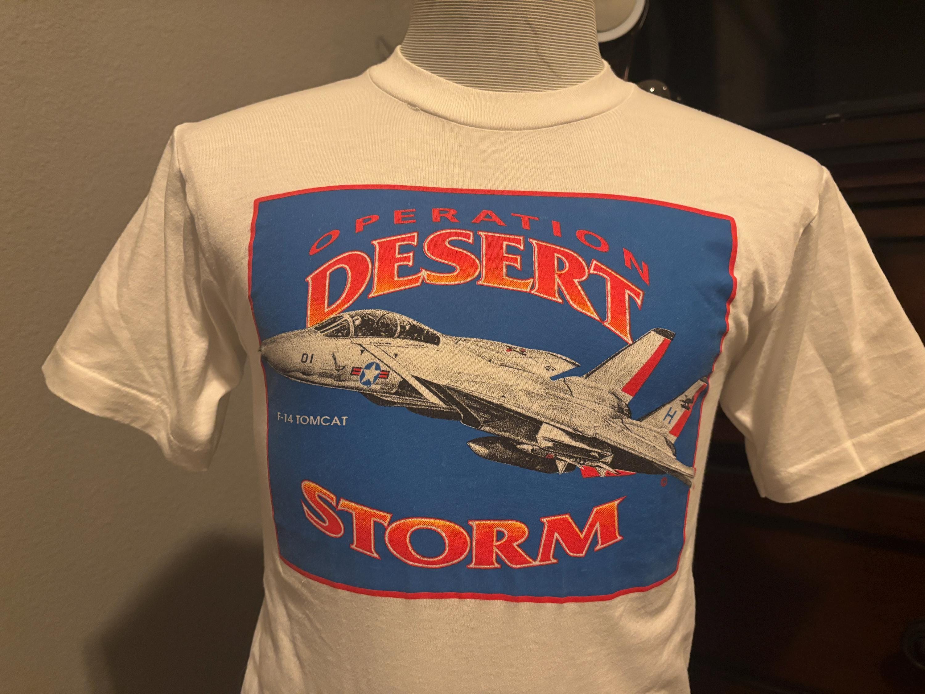 Vintage 90's Operation Desert Storm F-14 Tomcat US Air-force T-shirt S