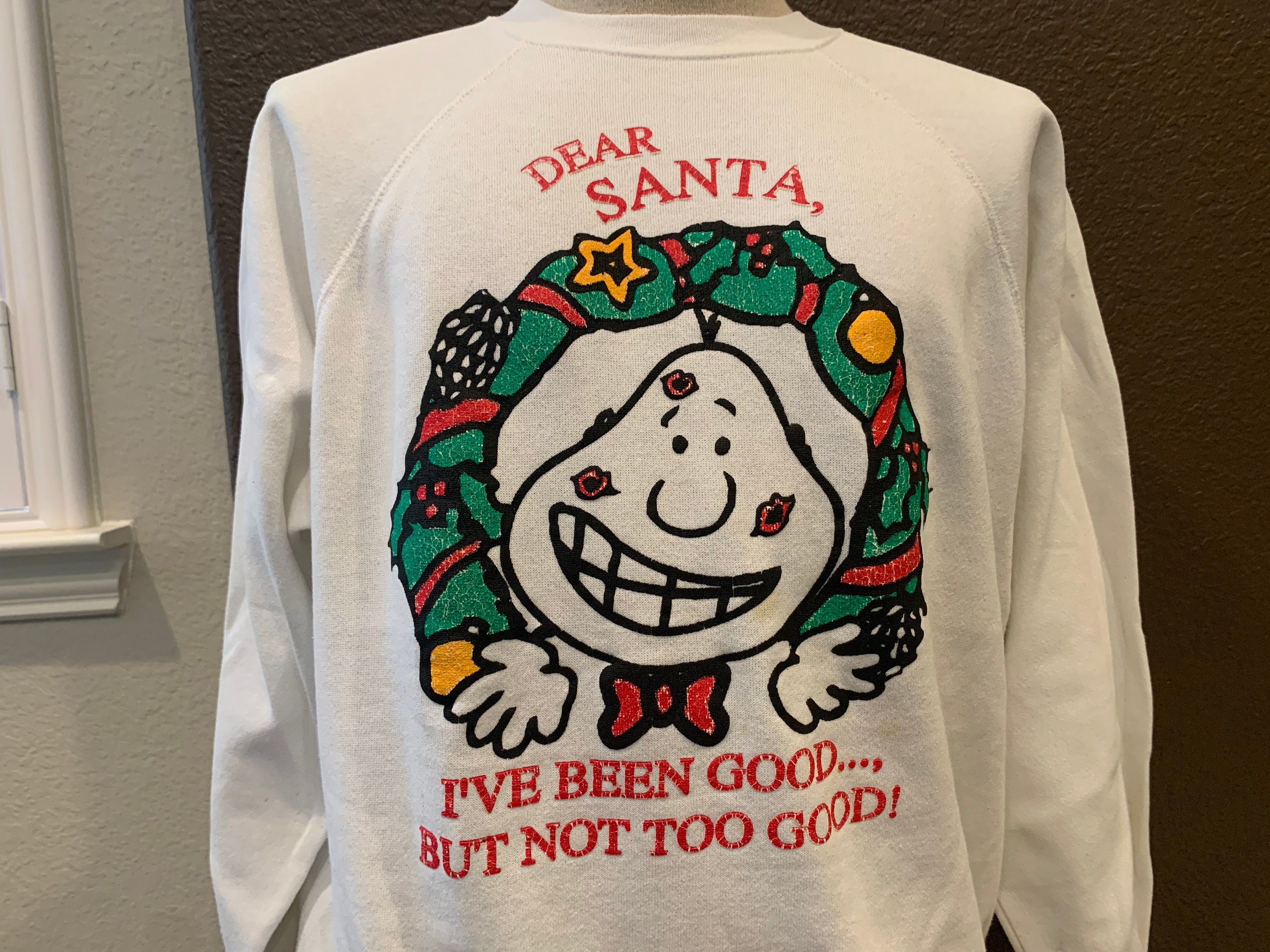 Teenage Mutant Ninja Turtles 90's style Christmas Sweater Sweatshirt Santa  sz S