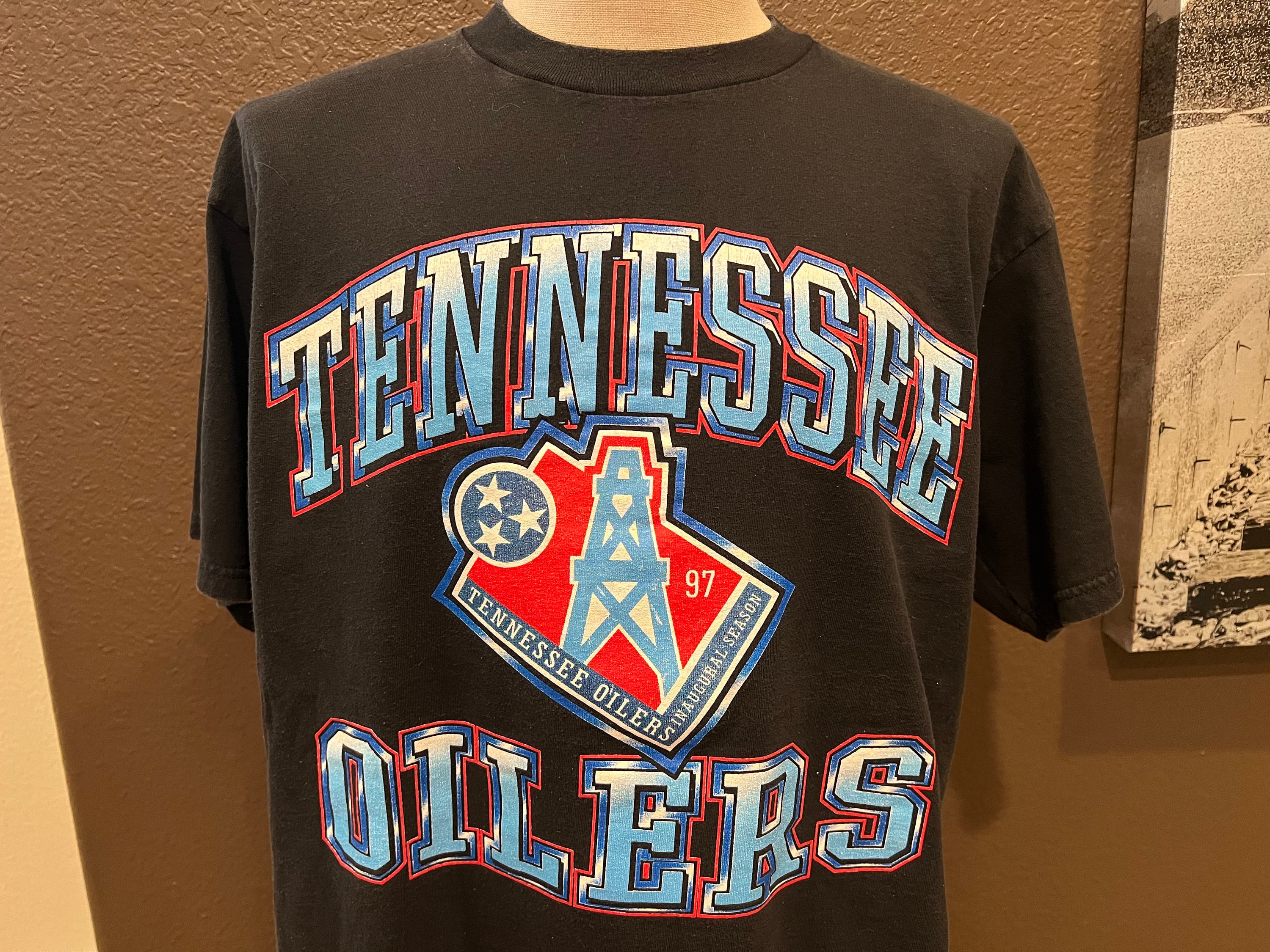 Houston Oilers Vintage Nfl Art Kids T-Shirt