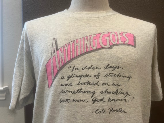 Vintage 90's Anything Goes... Play Musical Grey T… - image 1