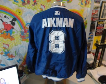 Giacca antivento vintage anni '90 Troy Aikman Starter dei Dallas Cowboys XL