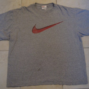 Vintage 90&#39;s Nike Swoosh Apparel Gray T Shirt Size L
