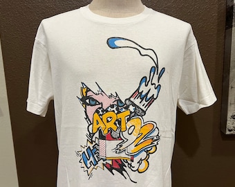 Vintage 90's 1992 Pop Art White T Shirt Size L