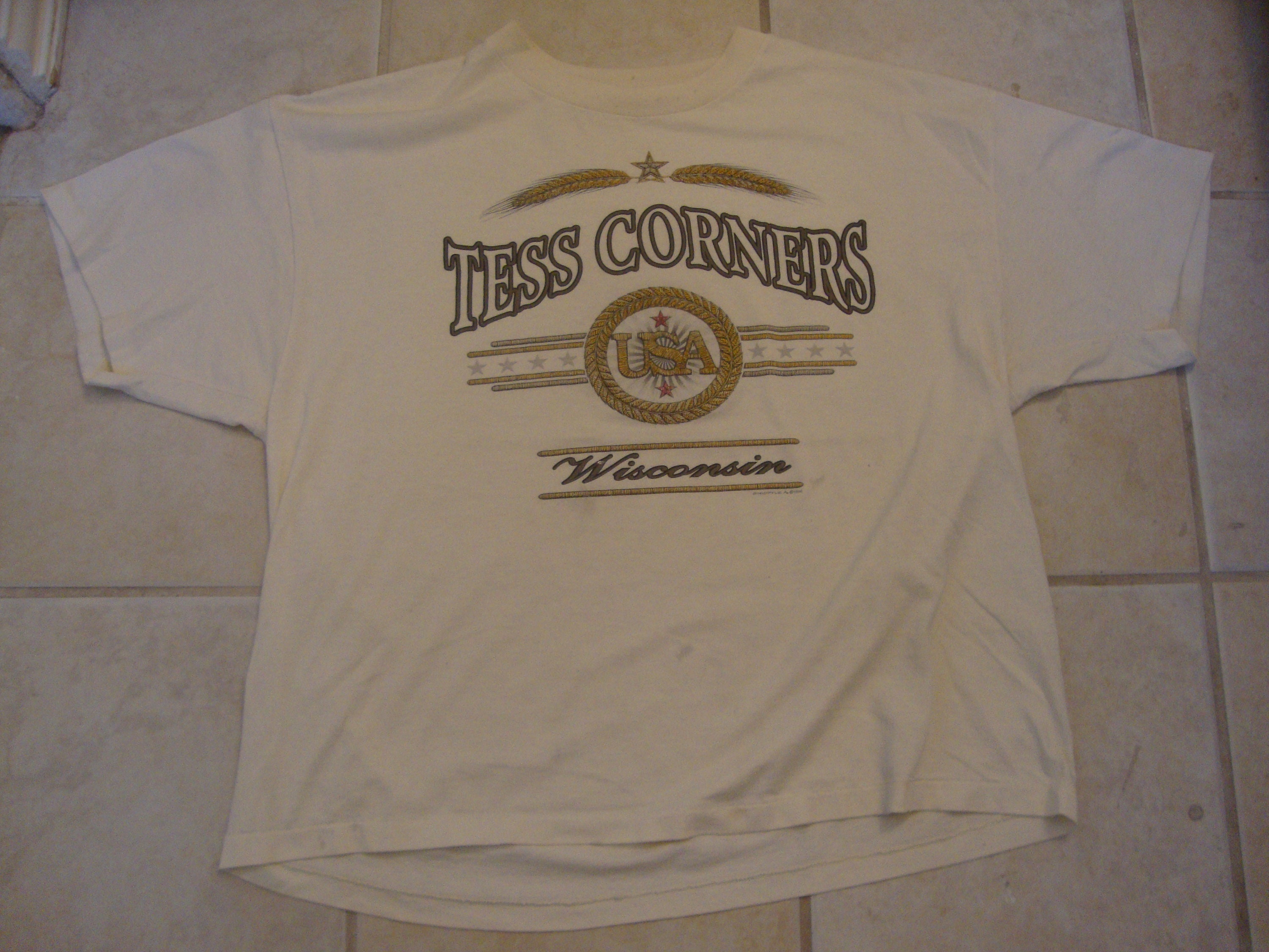 Vintage 90's Tess Corners Wisconsin White T Shirt Size L Etsy