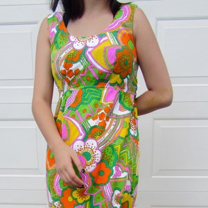 Vintage 60's Mayi Dress Pop Color Pattern image 1