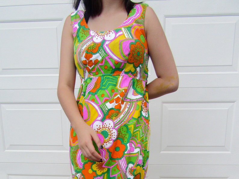 Vintage 60's Mayi Dress Pop Color Pattern image 1