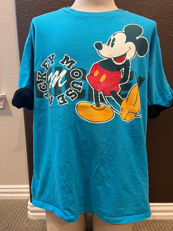Vintage 90's Mickey Mouse Disney Blue T Shirt Size XL - Etsy Israel