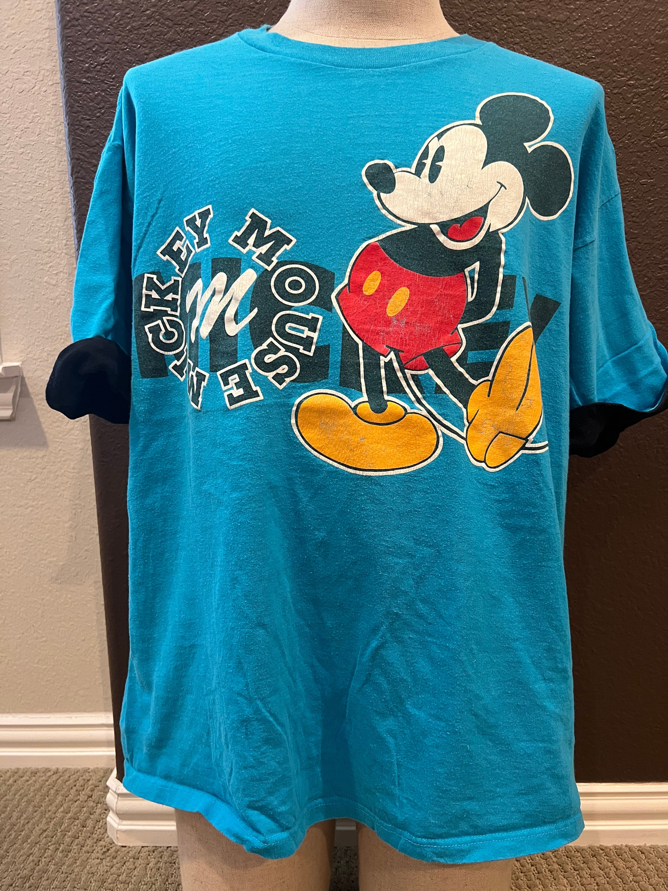 Vintage 90's Mickey Mouse Disney Blue T Shirt Size XL - Etsy Israel