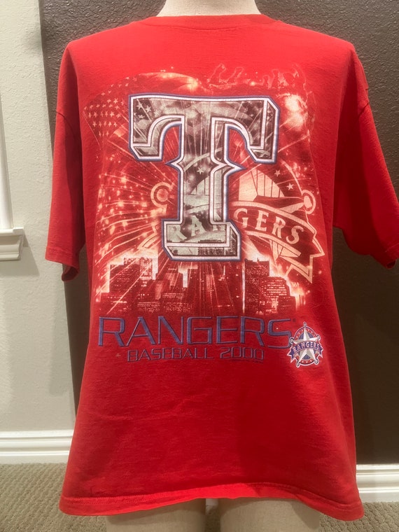 Vintage 00's 2000 Texas Rangers Red T Shirt Size … - image 2