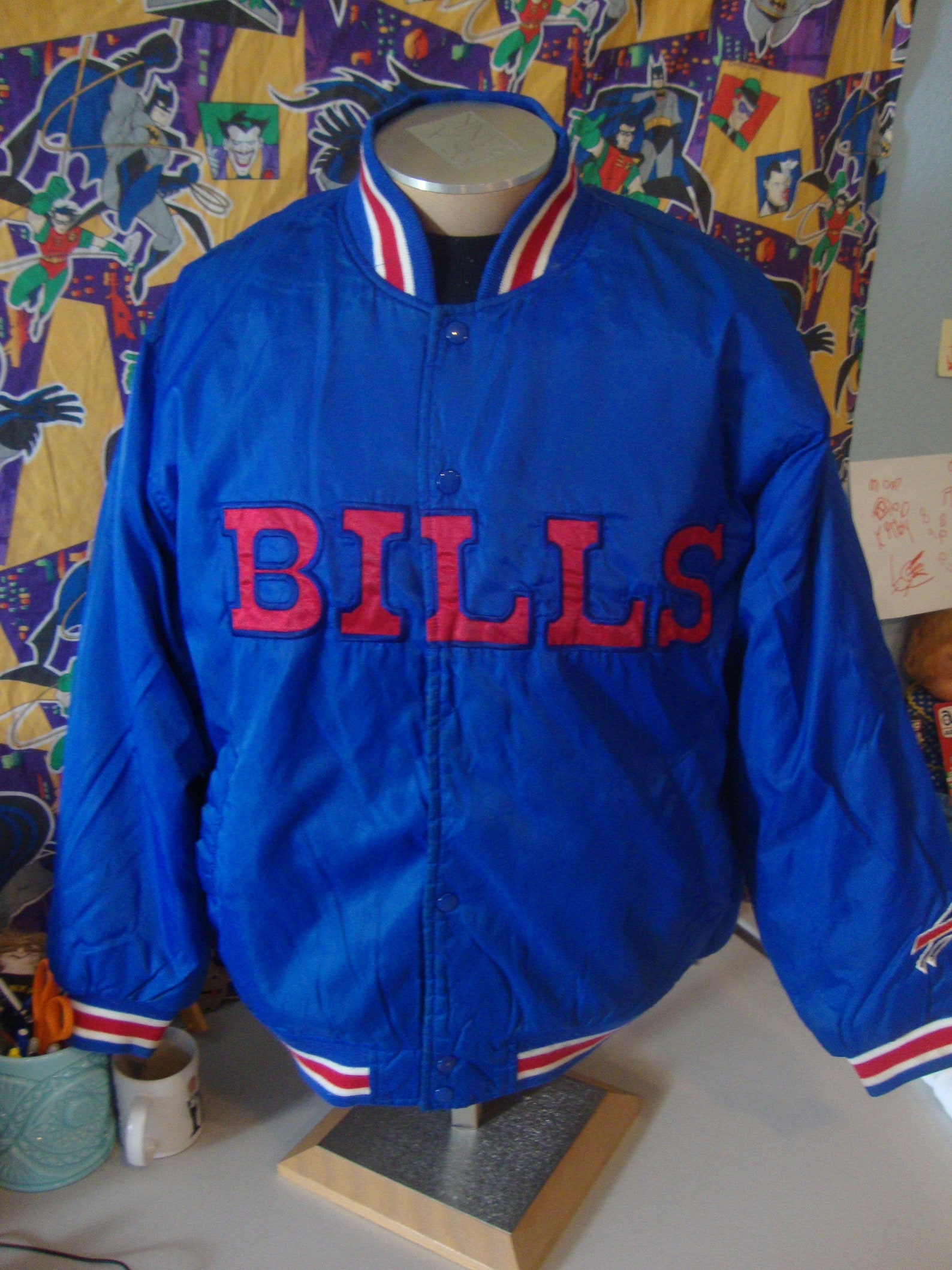 Vintage 90's Buffalo Bills NFL Blue Satin Bomber Jacket | Etsy