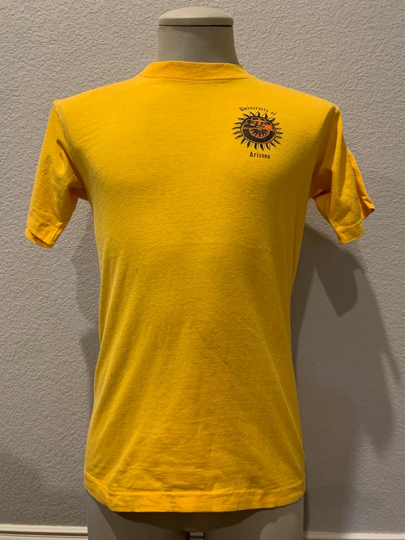 Vintage 70's University of Arizona Yellow Graphic… - image 2