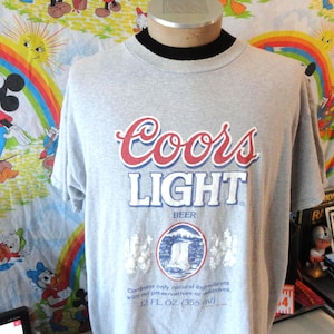 Vintage 90's Coors Light Beer Gray T Shirt Size XL