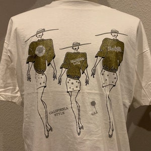 Vintage 90&#39;s California Style White T Shirt Size XL