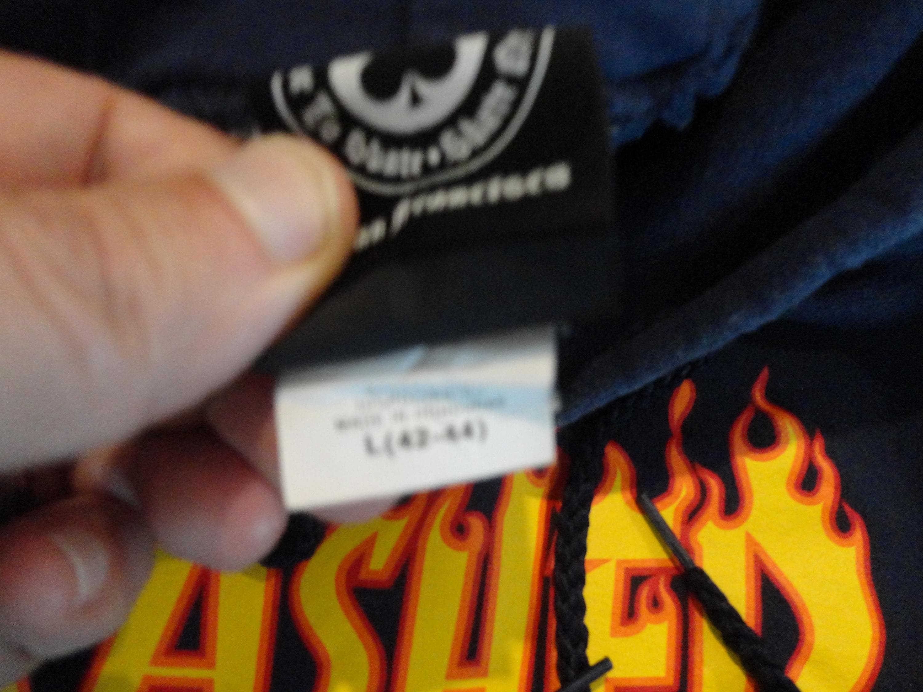 90s 00s Vintage Thrasher Skateboard Magazine Flames Navy Blue 