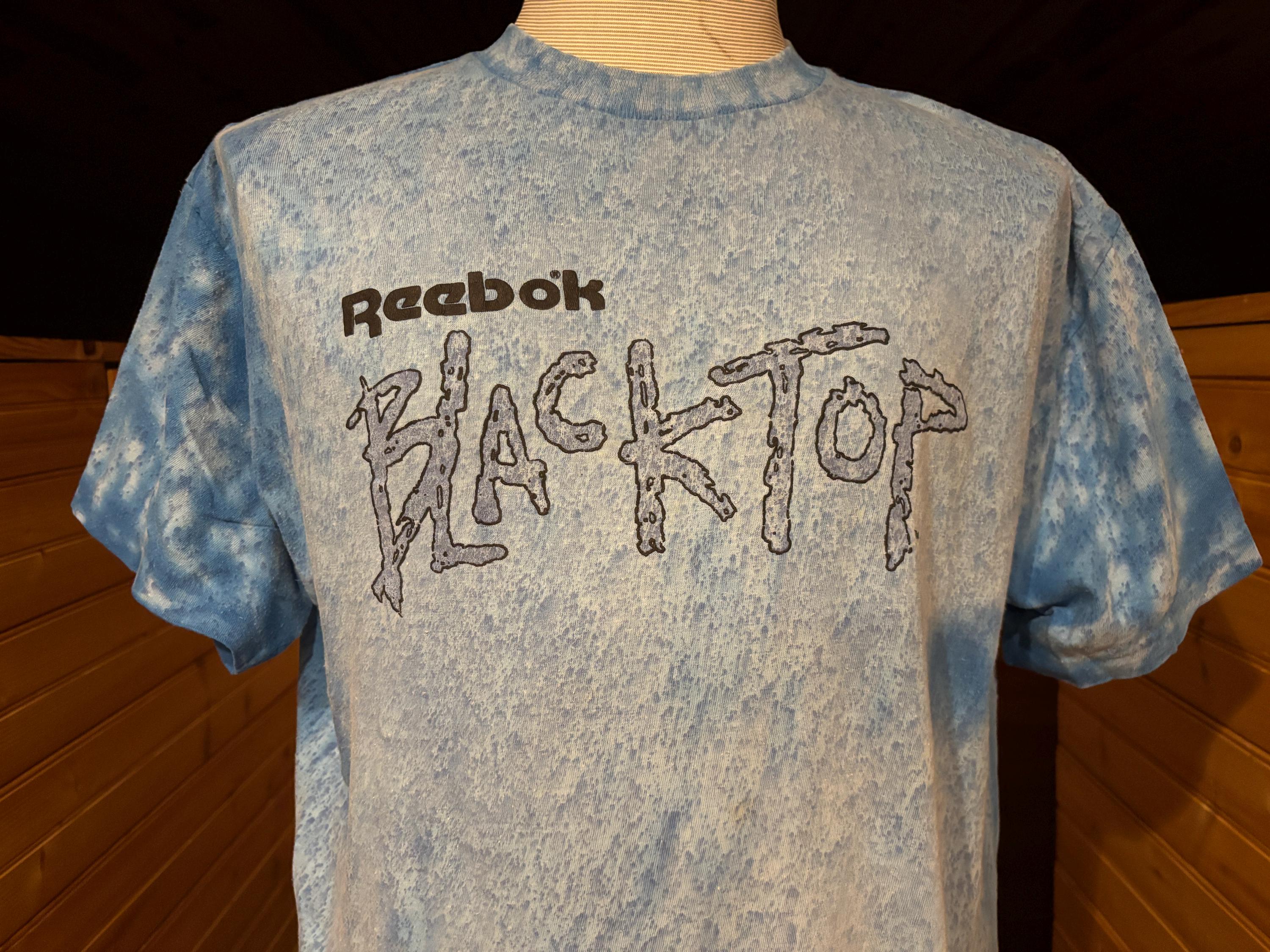 Vintage 90's Reebok Sports Company Blacktop Skating Blue Tye Dye T