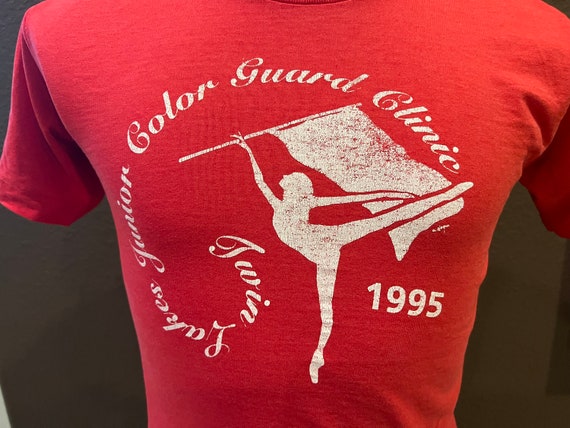 Vintage 90's 1995 Twin Lakes Colorguard Red T Shi… - image 1