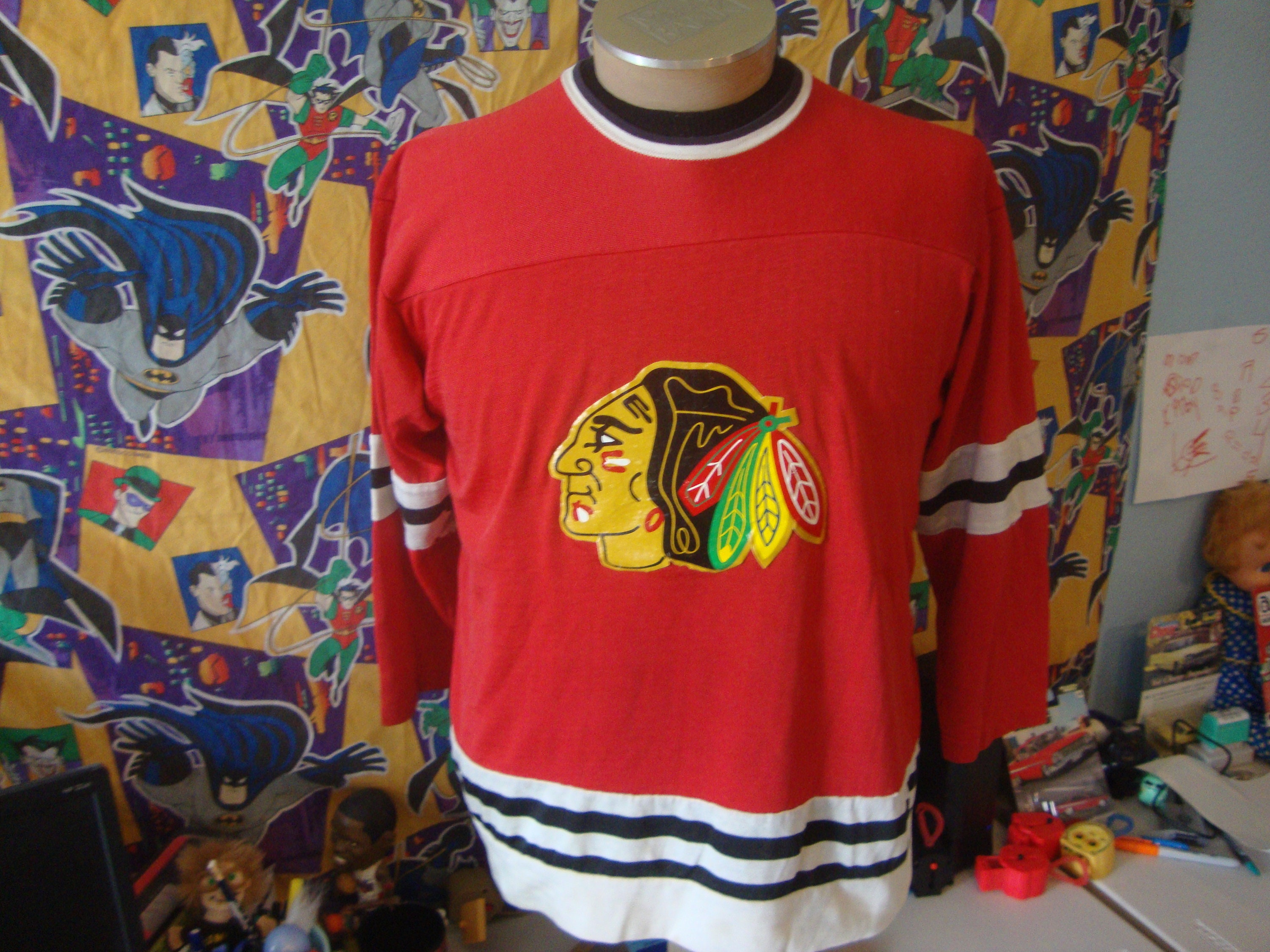 Vintage 70's Chicago Blackhawks NHL Rawlings Durene Dureen Hockey