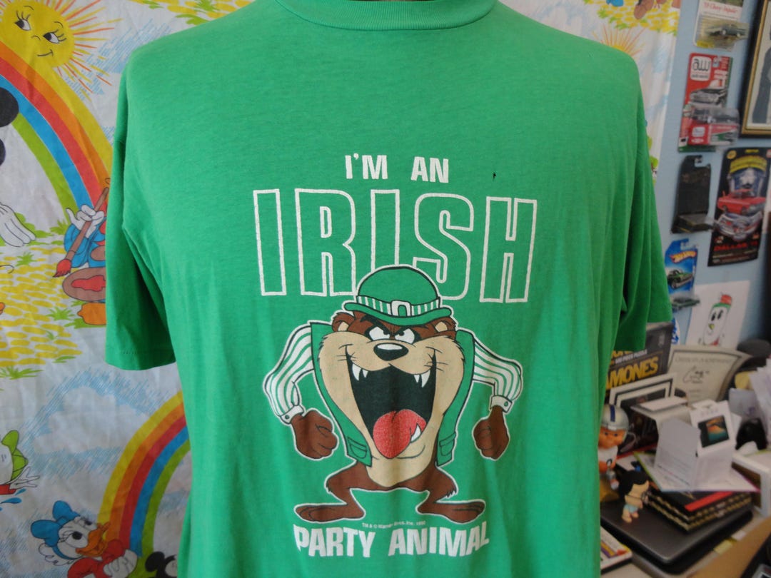 Vintage 90's Warner Brothers Taz Tasmanian Devil Looney Tune Irish