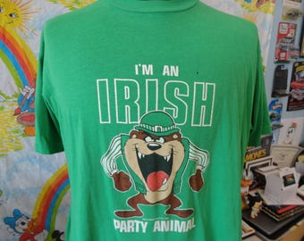 Vintage 90's Warner Brothers Taz Tasmanian Devil Looney Tune Irish