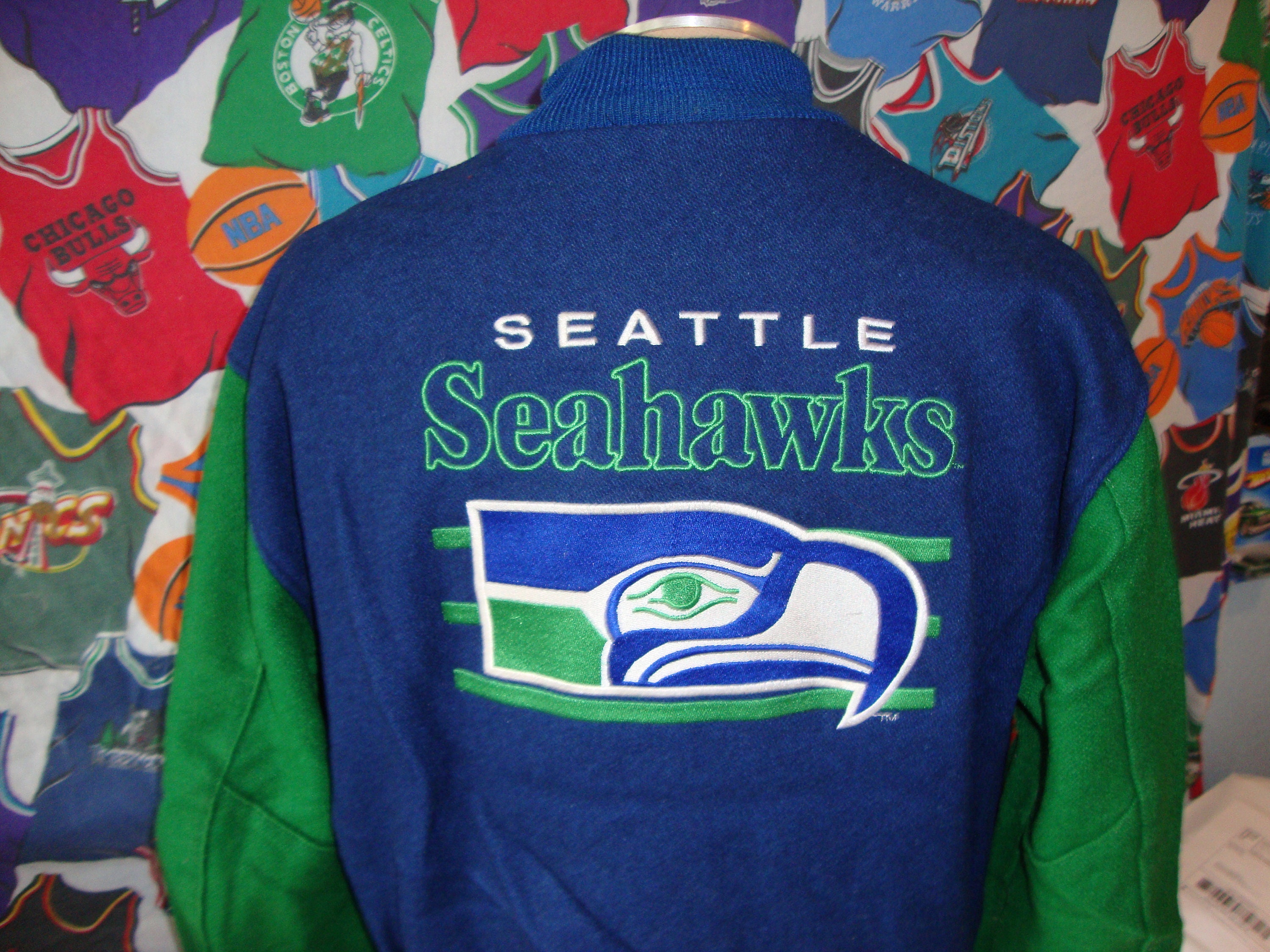 Vintage 90's Seattle Seahawks Varsity Letterman Wool NFL 