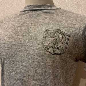 Vintage 80&#39;s 2nd Marines Gray T Shirt Size M