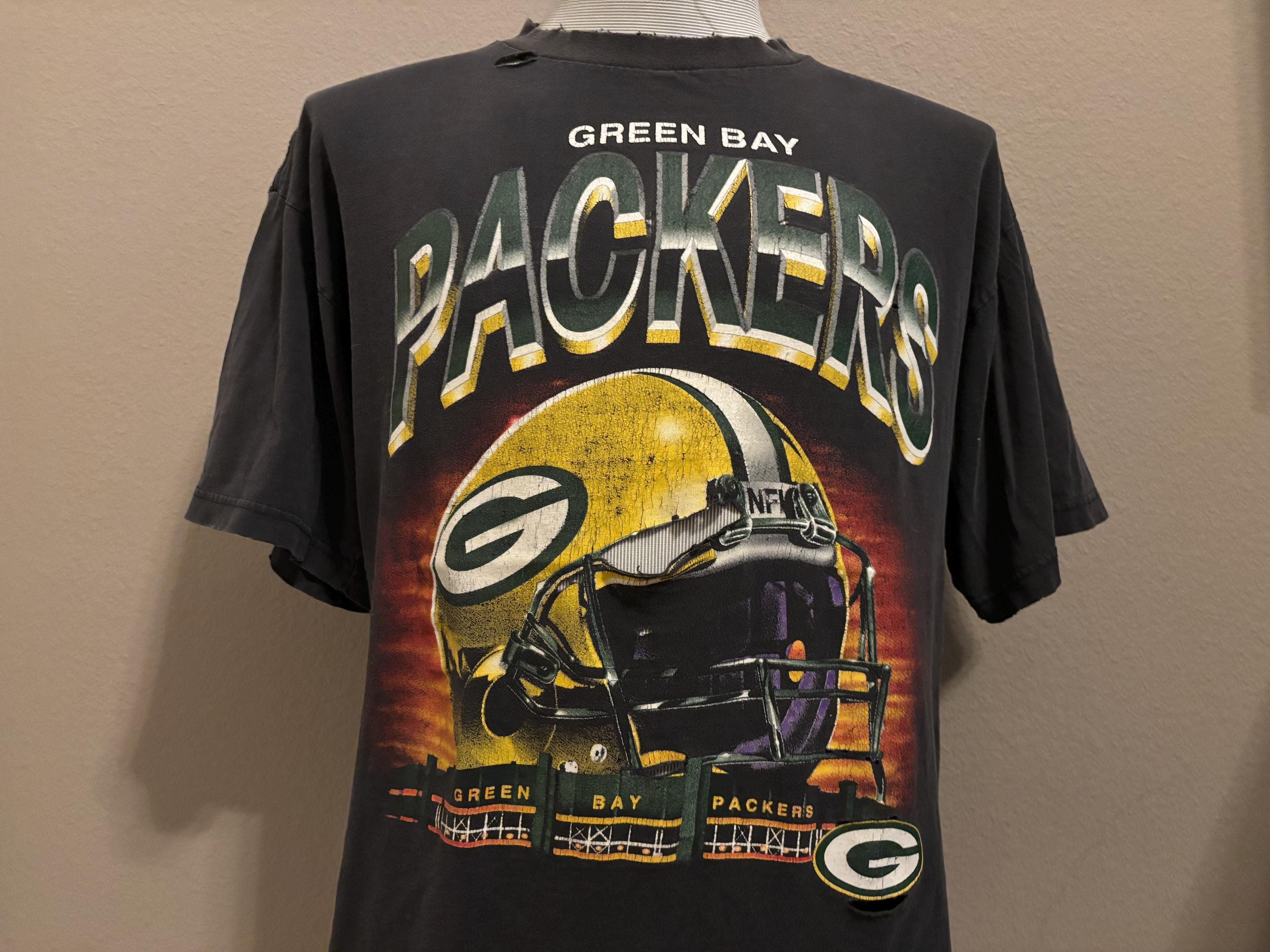 Vintage 90’s Green Bay Packers Football NFL Football Helmet T-shirt XL