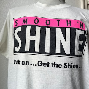 Vintage 90&#39;s Smooth&#39;n Shine Car Wash White T-Shirt Size XL