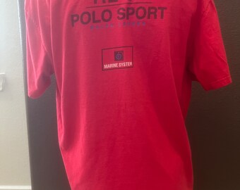 Vintage 90's Ralph Lauren Polo Sport Red T Shirt Size L - Etsy