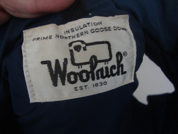 Vintage Woolrich Down Puffer Navy Blue Vest Size S - image 5