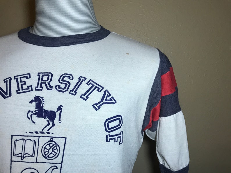 Vintage 80's University of Guelph College Ringer Tshirt Etsy