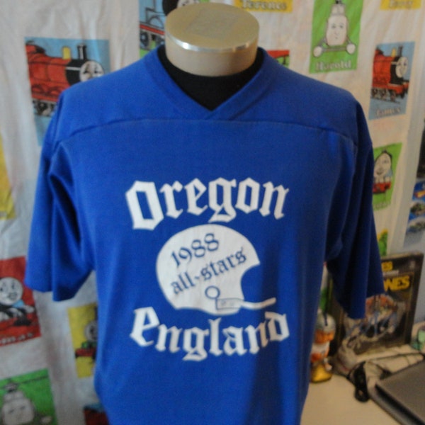 Vintage 80's Oregon All Stars 1988 England Russell Athletic Pro Cut football jersey Shirt Size XL