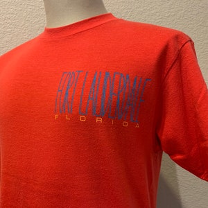 Vintage 80’s Fort Lauderdale Florida Red T Shirt Size L
