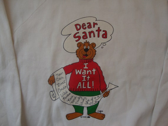 Vintage 80's Dear Santa I Want It All! Christmas … - image 1