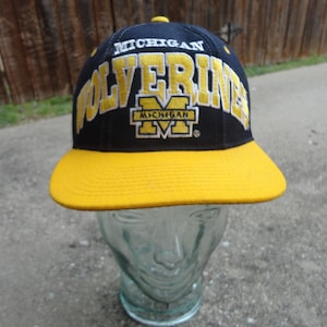Vintage 90's Michigan Wolverines Starter Tri Power Snapback Hat Wool Cap