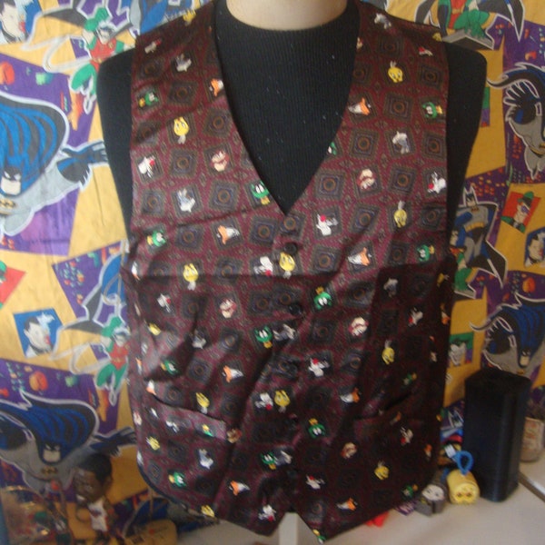 Vintage 90's Looney Tunes 1993 Tuxedo Vest Size S/M