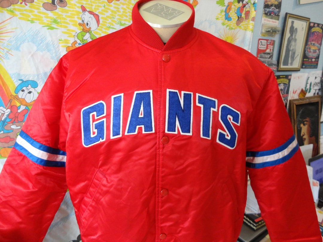 Vintage 90's New York Giants RED NFL Football Starter Satin Bomber