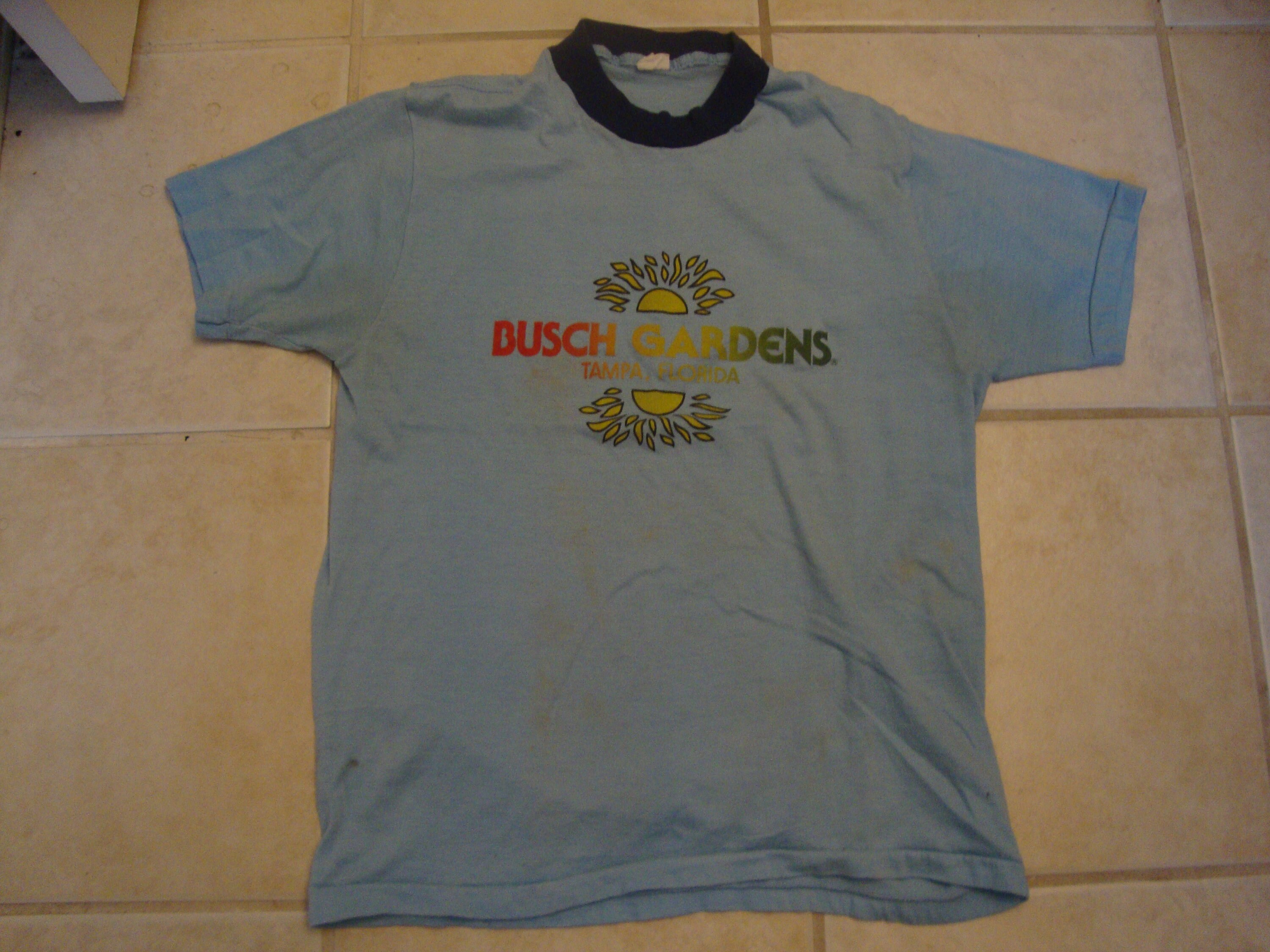 Vintage 80's Busch Gardens Tampa Florida Blue T Shirt Etsy