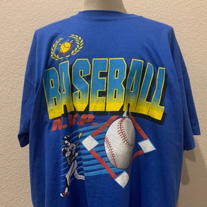 Vintage 90&#39;s Baseball MVP Blue T Shirt Size 2XL