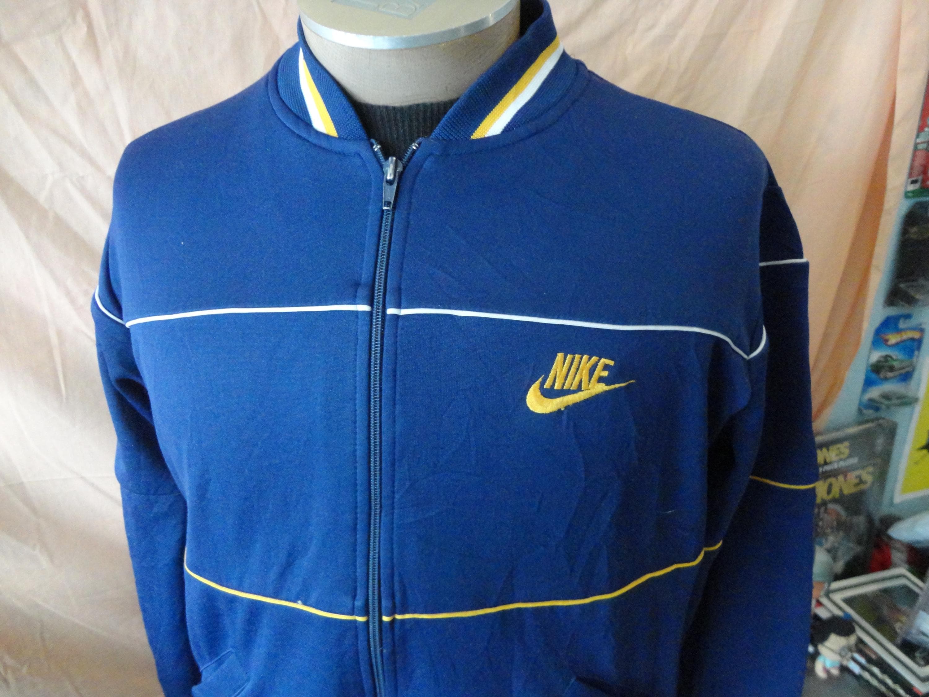 Vintage Nike Track Jacket Size Medium 80s Taiwan Sports Blue Tag
