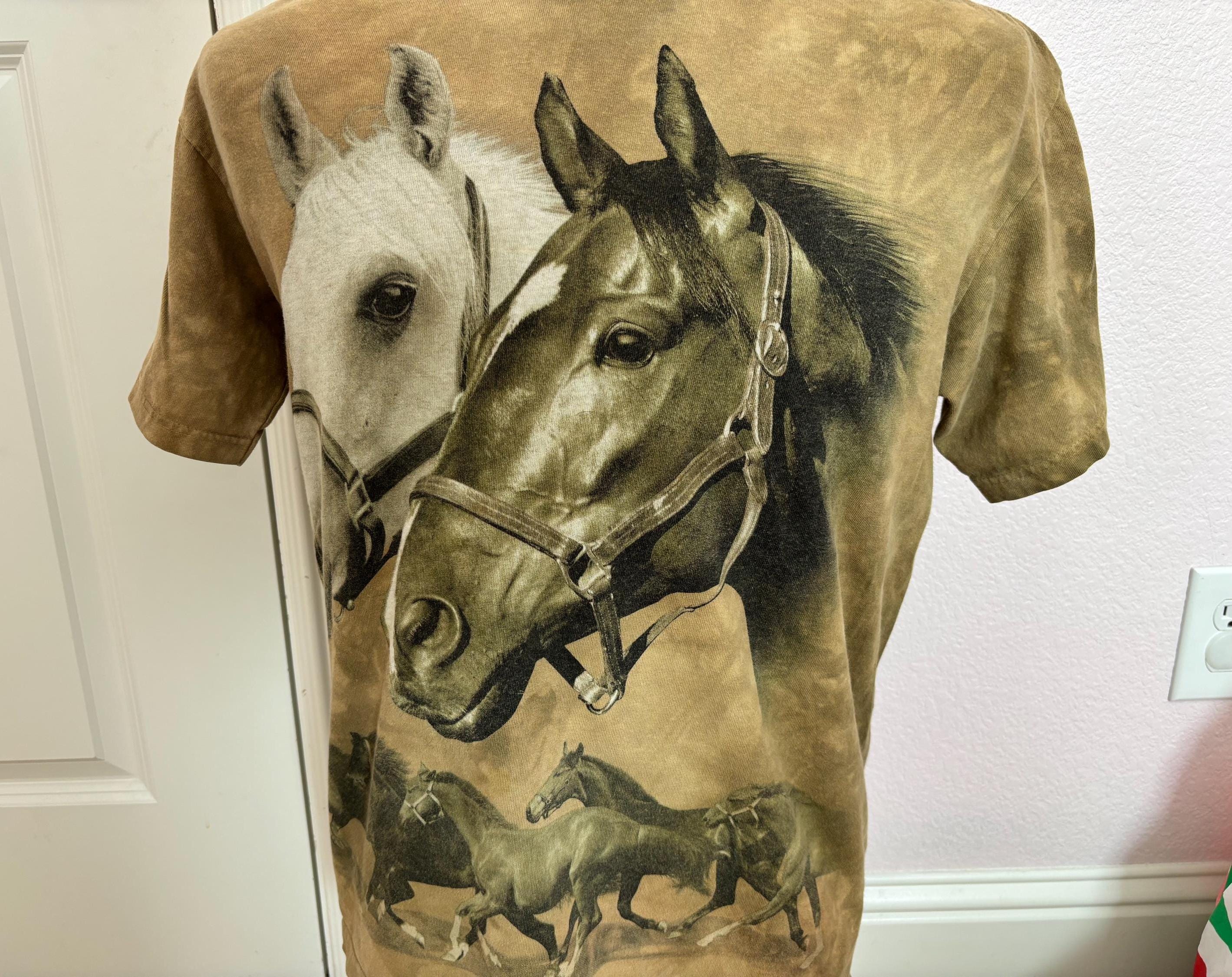 Vintage 2000's the Mountain Y2K Horses Brown T Shirt Size M - Etsy