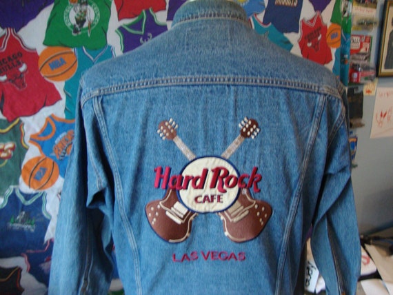 Vintage 90's Hard Rock Cafe Las Vegas Denim Jean Jacket 