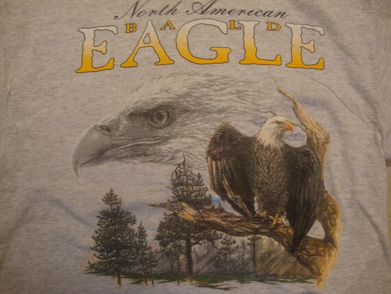Vintage 90's North American Bald Eagle Georgia Gray T… - Gem