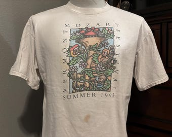 Vintage 90er Jahre Mozart Festival Vermont 1995 Kunst T-shirt L